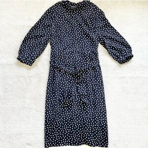Boden Lottie Midi Dress Polka Dot Navy White 4